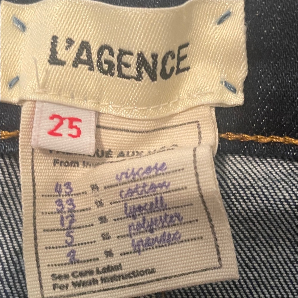 L'AGENCE Midnight Blue Skinny high rise skinny jeans.  Size 25. - Picture 2 of 5